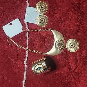 Evil eye statement necklace set